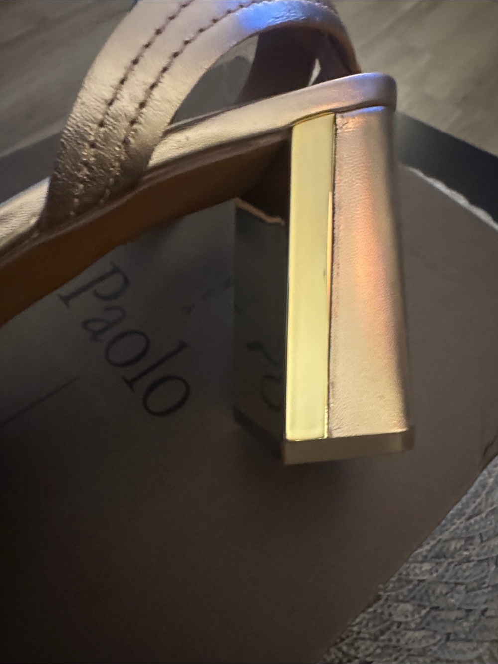 🔥Linea Paolo Block Heel Sandal 10 Ankle Strap Glam Dressy Chic Rose Gold Eden - Picture 10 of 15